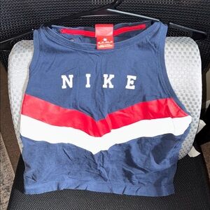 VINTAGE Nike Navy and Red Tank Top